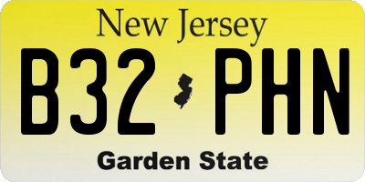 NJ license plate B32PHN