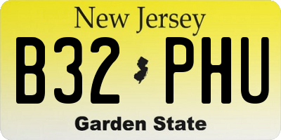 NJ license plate B32PHU