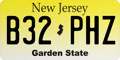 NJ license plate B32PHZ