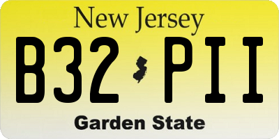 NJ license plate B32PII