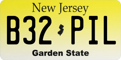 NJ license plate B32PIL