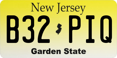 NJ license plate B32PIQ