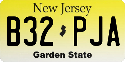 NJ license plate B32PJA