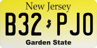 NJ license plate B32PJO