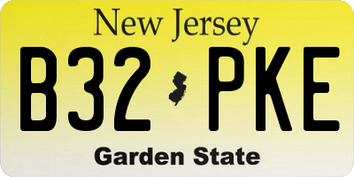 NJ license plate B32PKE