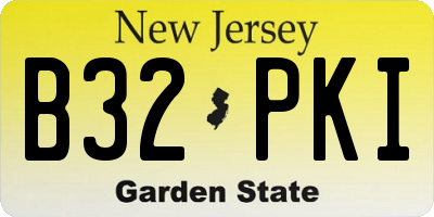 NJ license plate B32PKI