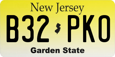 NJ license plate B32PKO