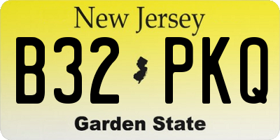 NJ license plate B32PKQ