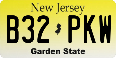 NJ license plate B32PKW