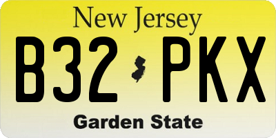 NJ license plate B32PKX
