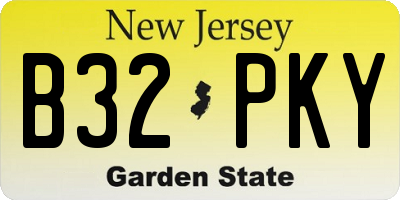 NJ license plate B32PKY