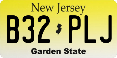 NJ license plate B32PLJ