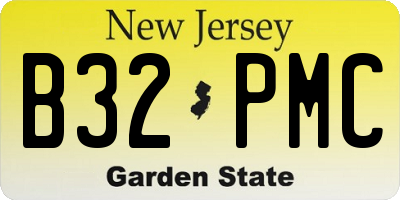 NJ license plate B32PMC