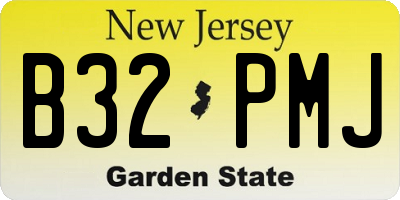 NJ license plate B32PMJ