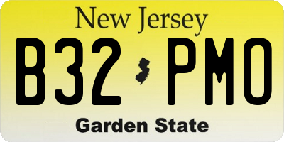 NJ license plate B32PMO