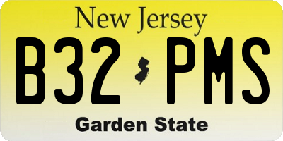 NJ license plate B32PMS
