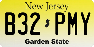 NJ license plate B32PMY