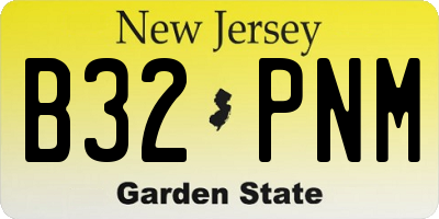 NJ license plate B32PNM