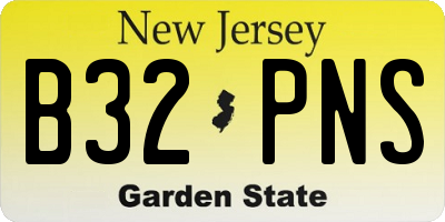 NJ license plate B32PNS