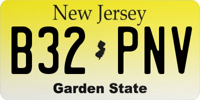 NJ license plate B32PNV