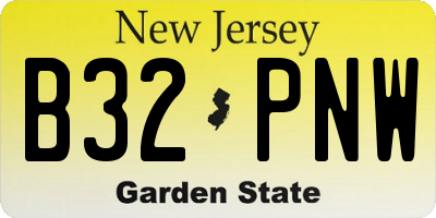 NJ license plate B32PNW
