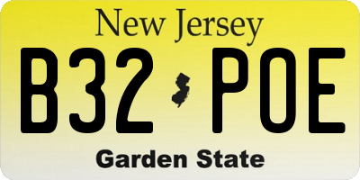 NJ license plate B32POE