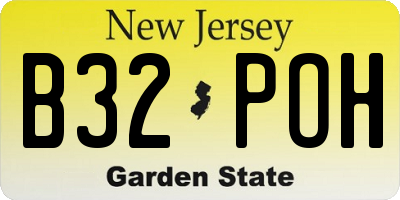 NJ license plate B32POH