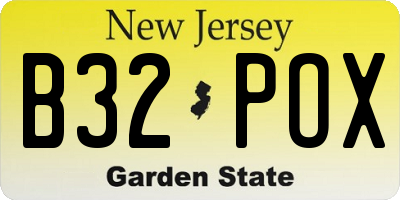 NJ license plate B32POX