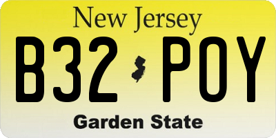 NJ license plate B32POY