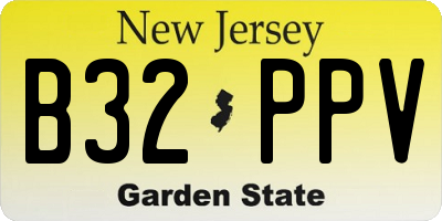 NJ license plate B32PPV