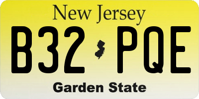 NJ license plate B32PQE