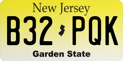 NJ license plate B32PQK