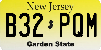 NJ license plate B32PQM