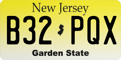 NJ license plate B32PQX