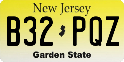 NJ license plate B32PQZ