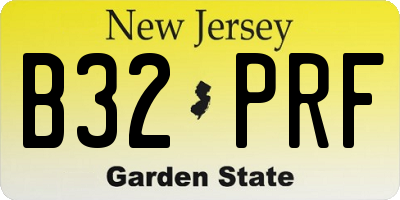 NJ license plate B32PRF