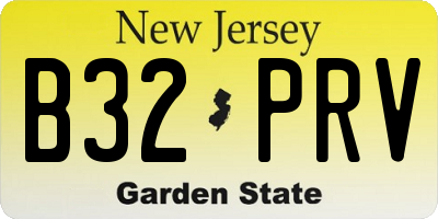 NJ license plate B32PRV