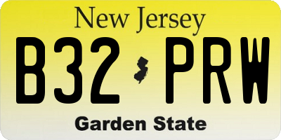 NJ license plate B32PRW