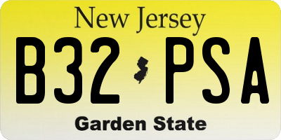 NJ license plate B32PSA