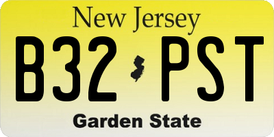NJ license plate B32PST