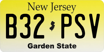 NJ license plate B32PSV