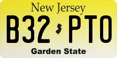 NJ license plate B32PTO