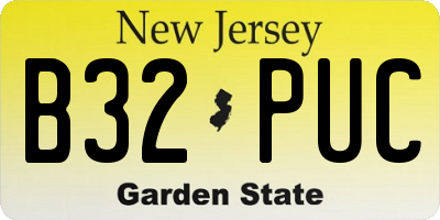 NJ license plate B32PUC