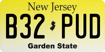 NJ license plate B32PUD