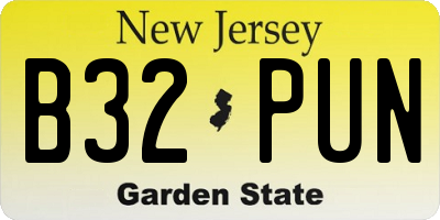 NJ license plate B32PUN
