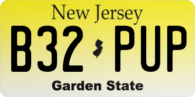 NJ license plate B32PUP