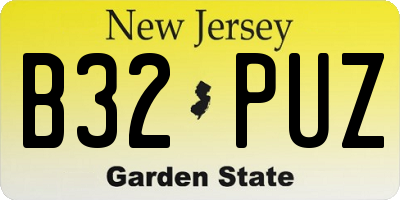 NJ license plate B32PUZ