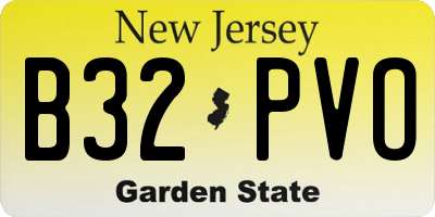 NJ license plate B32PVO