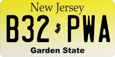 NJ license plate B32PWA