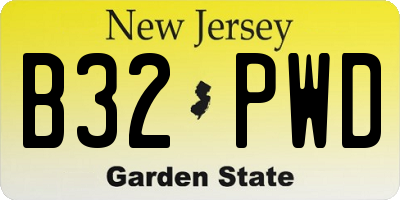 NJ license plate B32PWD